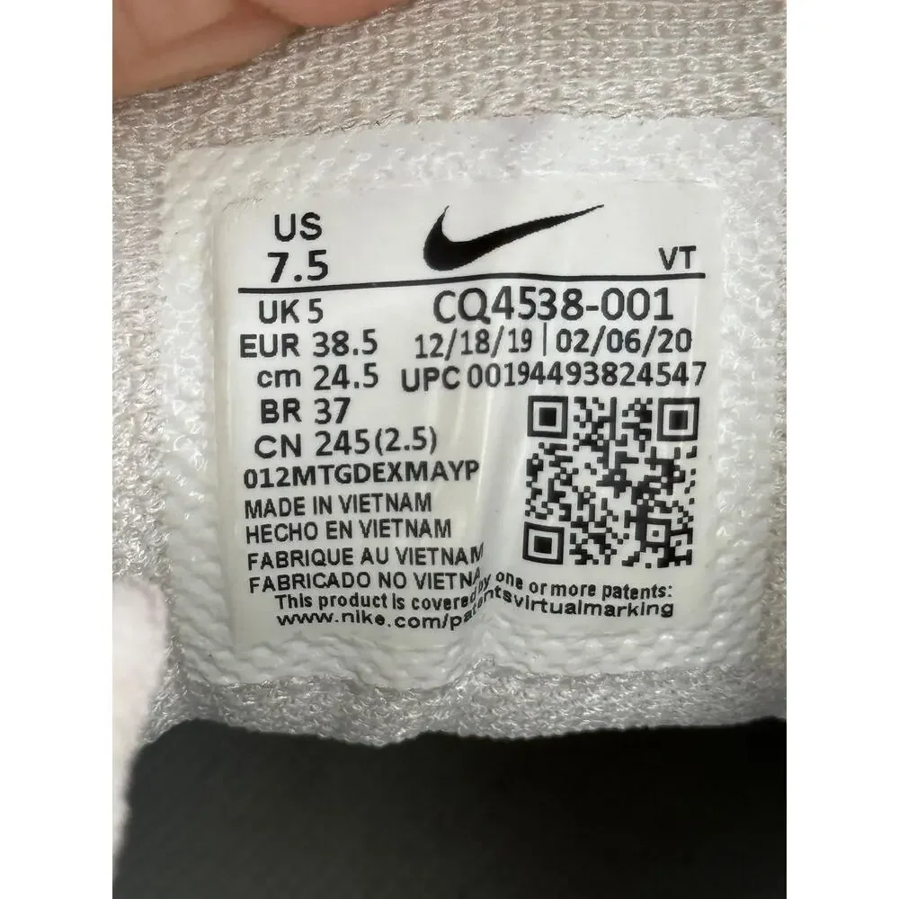 Nike Air VaporMax 360 CQ4538-001 Athletic Sneaker Womens 7.5 White Synthetic Gym